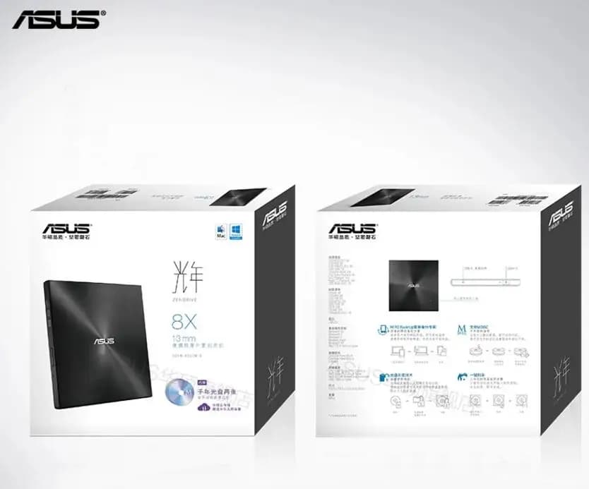محرك أقراص خارجي من ASUS SDRW-08U7M-U 8X لحرق الأقراص المدمجة/دي في دي عبر منفذ USB للكمبيوتر المحمول - 4