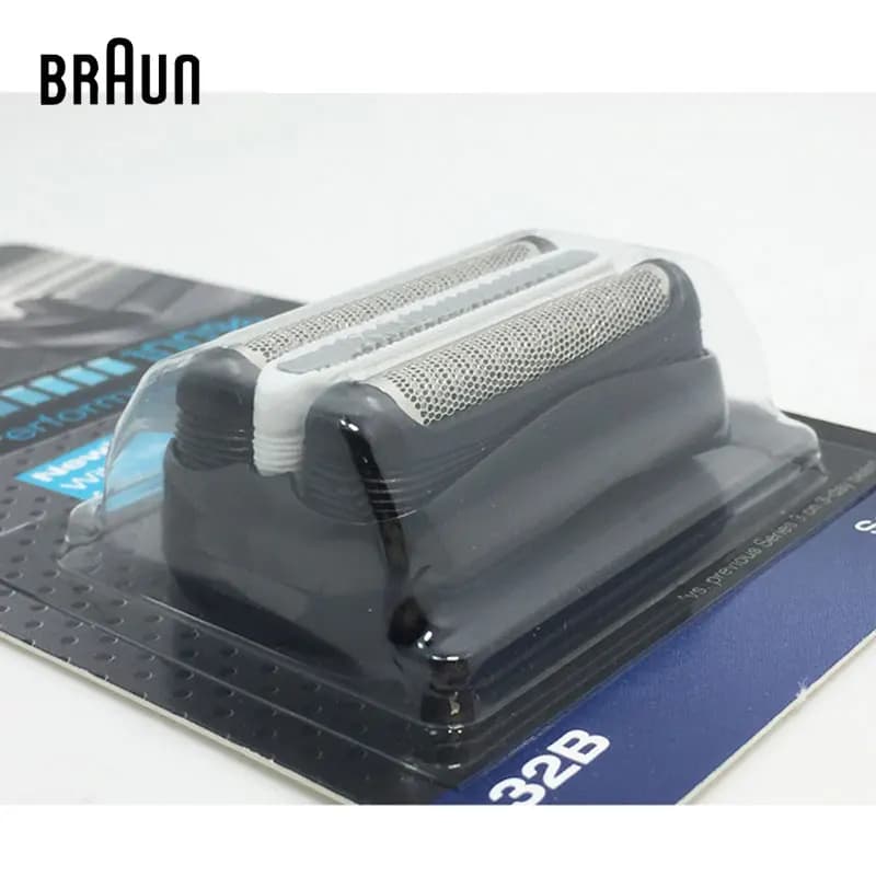 رأس ماكينة الحلاقة Braun 32B شفرة قاطعة كاسيت أسود شفرة استبدال لماكينة الحلاقة الكهربائية للرجال تناسب 3000s 3010s 3040s 3050cc 3070cc - 4