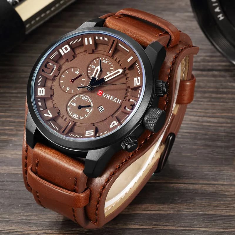 ساعات جديدة CURREN فاخرة للرجال بسوار جلدي ساعة كوارتز عصرية ساعة يد رياضية غير رسمية بتاريخ Relojes 8225