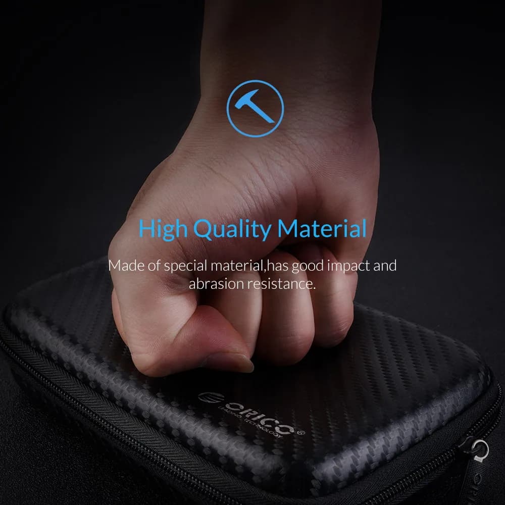 ORICO 2.5 Hard Disk Case Portable HDD Protection Bag for External 2.5 inch Hard Drive/Earphone/U Disk Hard Disk Drive Case Black - 4