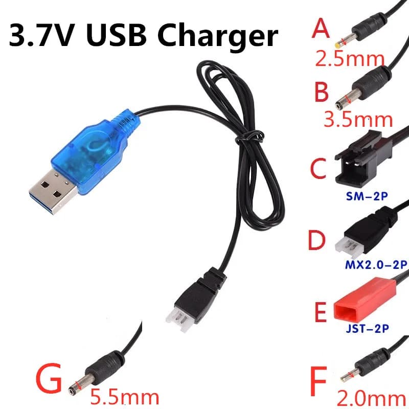 3.7 فولت بطارية شاحن يو اس بي SM JST 2P MX2.0-2P X5 3.5 مللي متر 2.5 مللي متر ل RC هليكوبتر كوادكوبتر اللعب نموذج سيارة قطع غيار شاحنات