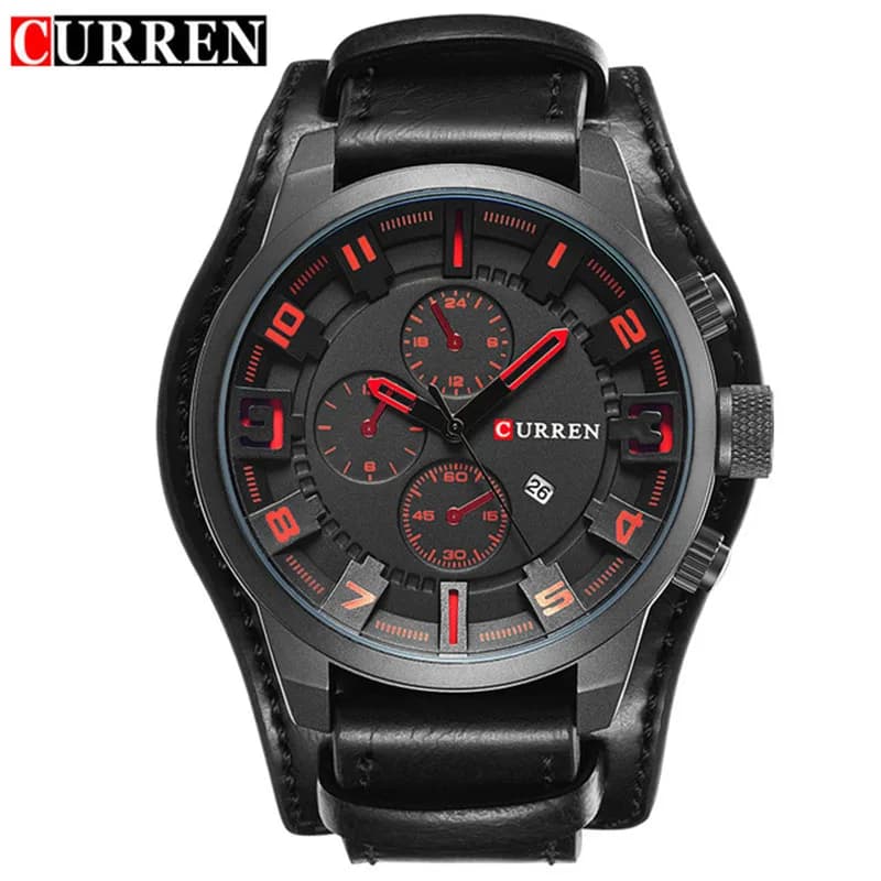 ساعات جديدة CURREN فاخرة للرجال بسوار جلدي ساعة كوارتز عصرية ساعة يد رياضية غير رسمية بتاريخ Relojes 8225 - 3