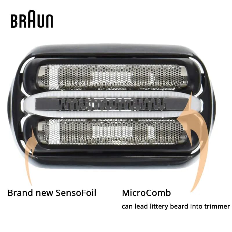 رأس ماكينة الحلاقة Braun 32B شفرة قاطعة كاسيت أسود شفرة استبدال لماكينة الحلاقة الكهربائية للرجال تناسب 3000s 3010s 3040s 3050cc 3070cc - 3