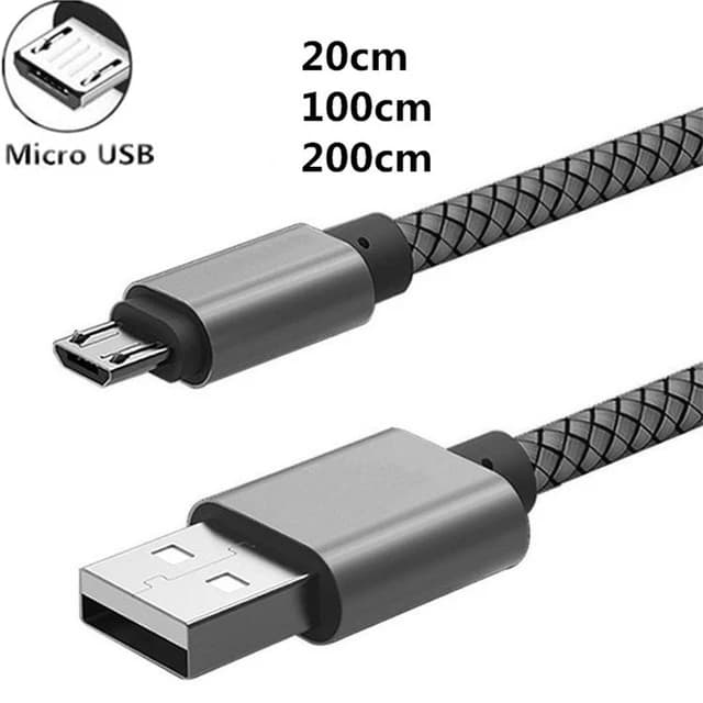 كابل شحن سريع Micro USB أصلي بطول 2 متر لهواتف Samsung Galaxy A3/A5/A7 2016 وJ3/J5/J7 2017 وS3/S4/S6/S7 Edge وNote 5 وJ2