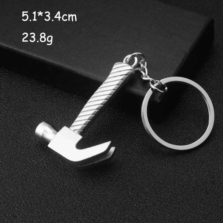 Keychains For Men Car Bag KeyRing Outdoor Combination Tool Portable Mini Utility Pocket Clasp Ruler Hammer Wrench Pliers Shovel - 4