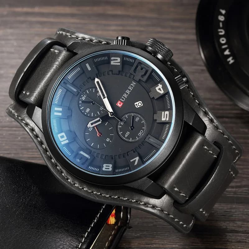 ساعات جديدة CURREN فاخرة للرجال بسوار جلدي ساعة كوارتز عصرية ساعة يد رياضية غير رسمية بتاريخ Relojes 8225 - 4