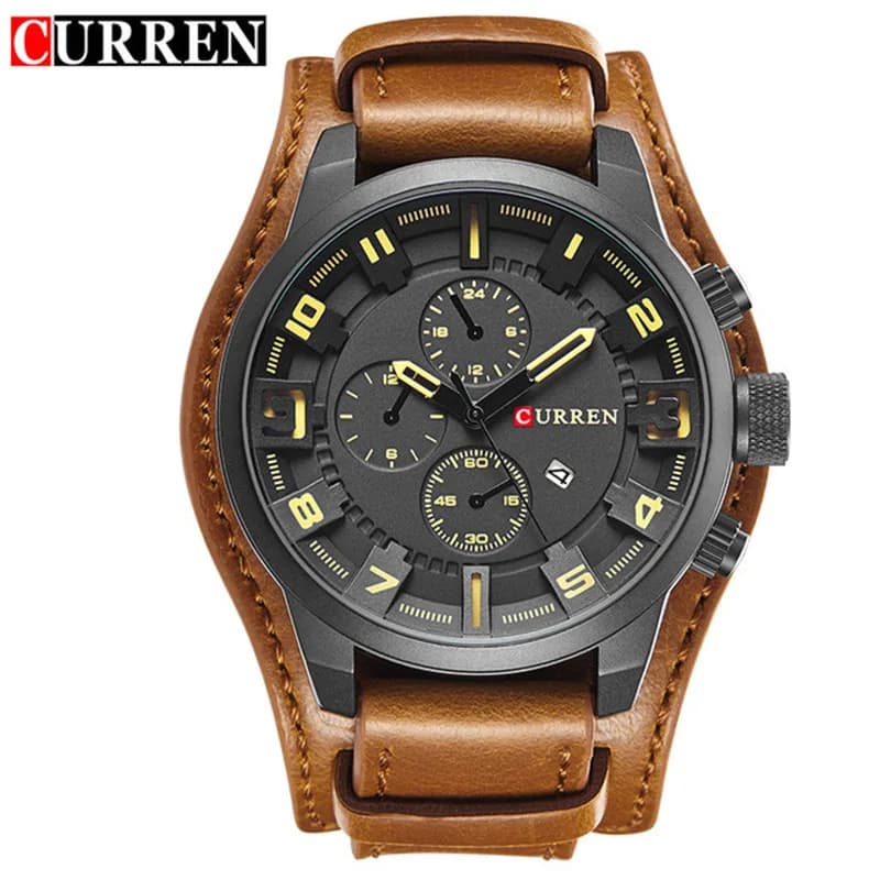 ساعات جديدة CURREN فاخرة للرجال بسوار جلدي ساعة كوارتز عصرية ساعة يد رياضية غير رسمية بتاريخ Relojes 8225 - 6