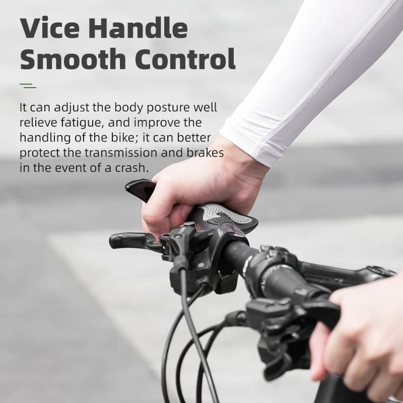 ROCKBROS Bicycle Grips MTB Mountain Bike Handlebar Grips Horns Shofar Vice Handle Bike Grips Shockproof Rubber Cycling Grips - 6
