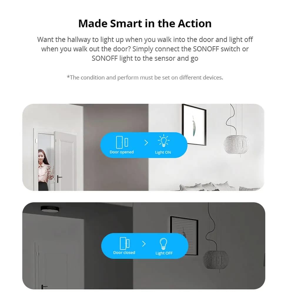 سونوف DW2-WiFi مستشعر باب نافذة أمان لاسلكي إنذار منزلي يعمل مع تطبيق eWeLink يدعم أجهزة سونوف IFTTT - 4