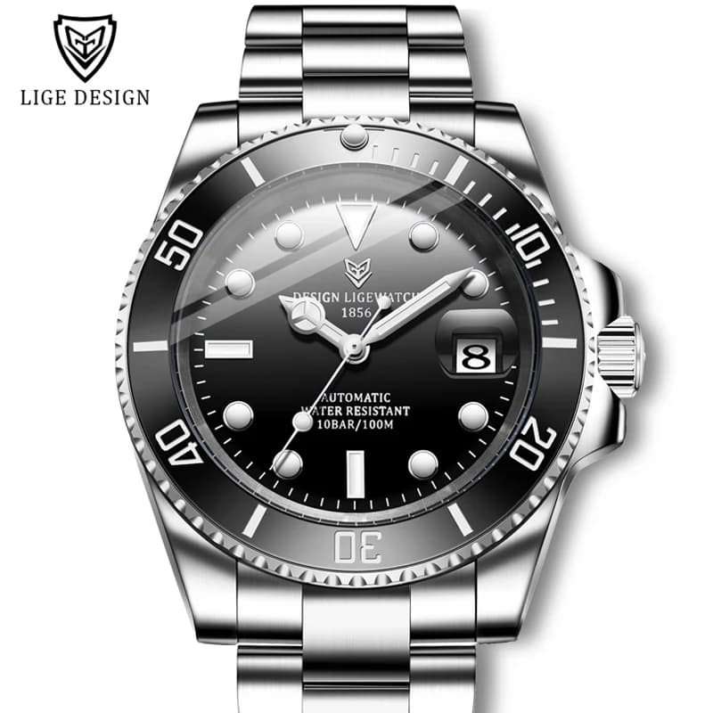 2025 LIGE Watch Men Automatic Mechanical Tourbillon Clock Fashion Military Watches Men Stainless Steel 100ATM Waterproof Watches - 2