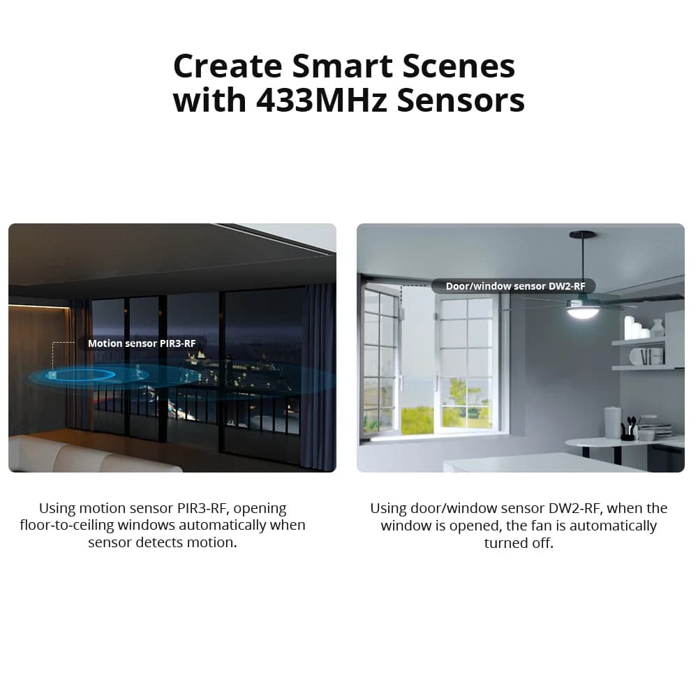 SONOFF RF Bridge R2 بوابة 433MHz مستشعر حركة الباب والنافذة تحكم صوتي مشهد ذكي عبر eWeLink وGoogle Home وAlexa - 5