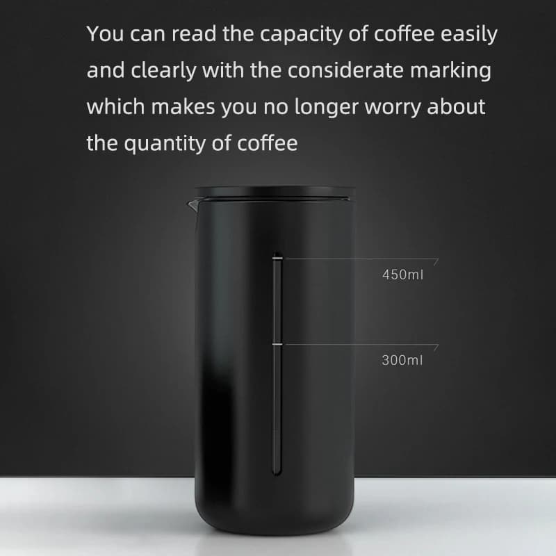 TIMEMORE French press coffee press,Coffee Maker Tea Maker,450ml,15 Ounce,high density stainless steel mesh heat resistant glass - 5