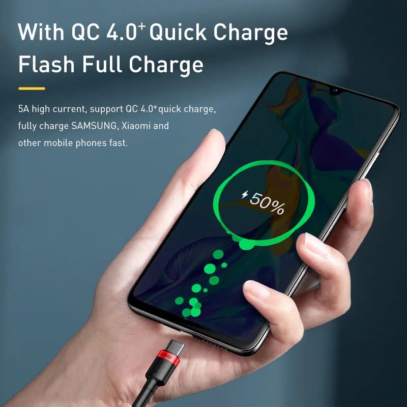 كابل Baseus 100 واط USB C إلى USB Type C لماك بوك برو شحن سريع 4.0 شحن فائق السرعة لهاتف آيفون 17 و16 و15 برو ماكس - 2