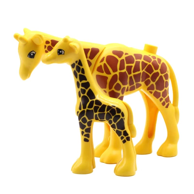 Zoo Animals Series Set Big Size Building Blocks Assemble Accessories Cute Birds Beasts Elephant Tiger Bricks Education Toys Kids - 4