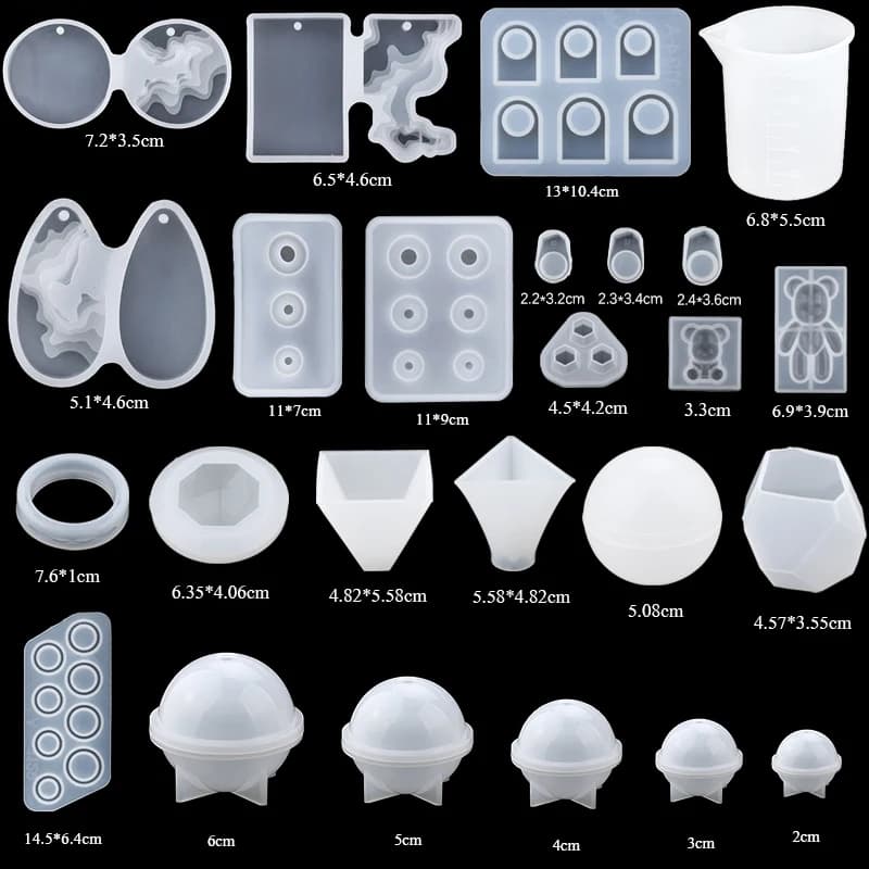 16 Styles Epoxy Casting Molds Set Silicone UV Casting Tools Kits Resin Casting Molds For Jewelry Making DIY Earring Findings - 3