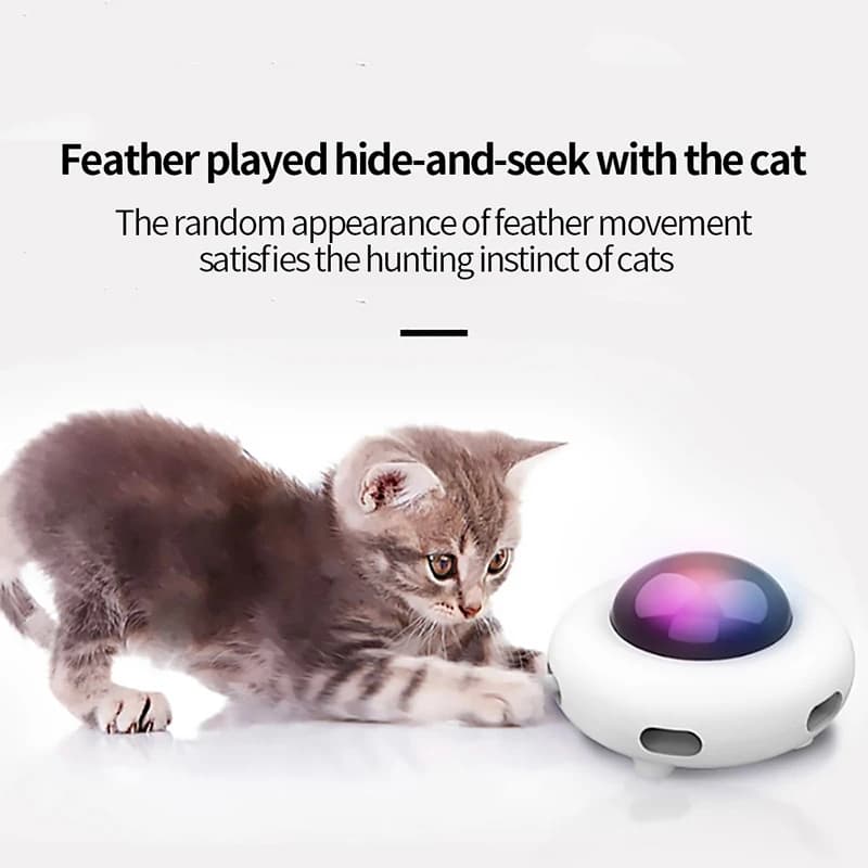 Pet Electronic UFO Smart Funny Cat Turntable Toy Intelligent Funny Cat Stick Game Rotating Turntable Cat Toy Automatic Cleaning - 6