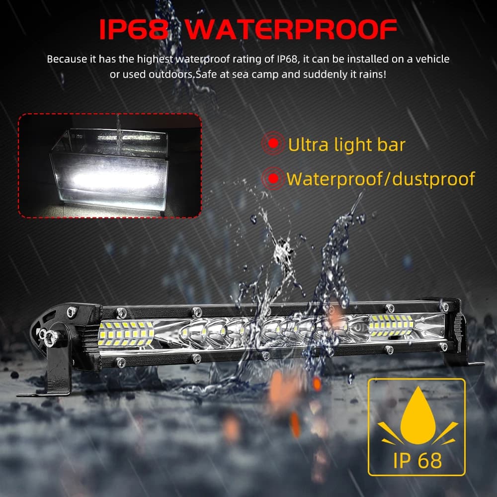 CO LIGHT 10D 10 20 30 بوصة 52 واط 104 واط 156 واط LED شريط إضاءة العمل كومبو 4x4 إضاءة LED للطرق الوعرة للجرار القوارب شاحنات 4WD 4x4 ATV - 4