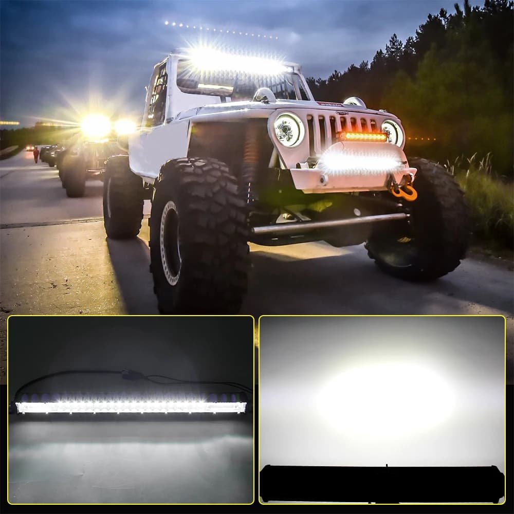 شريط إضاءة LED فائق النحافة CO LIGHT 12D 8" 20" 32" شريط إضاءة LED لبقعة فيضان لجرار قارب استخدام الطرق الوعرة شاحنات 4x4 SUV 12 فولت 24 فولت - 5
