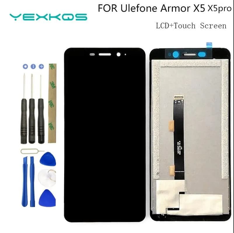 شاشة LCD 5.5 بوصة ULEFONE ARMOR X5PRO X3 + تجميع محول أرقام شاشة اللمس LCD أصلي + محول أرقام اللمس لجهاز ARMOR X5 X9 X10 X11 PRO