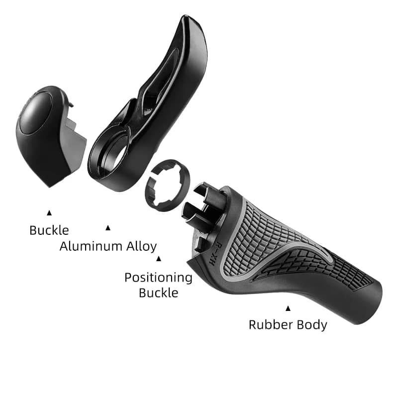 ROCKBROS Bicycle Grips MTB Mountain Bike Handlebar Grips Horns Shofar Vice Handle Bike Grips Shockproof Rubber Cycling Grips - 4