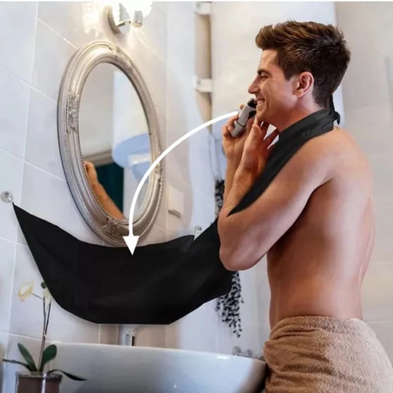 مئزر حلاقة للرجال، مئزر لحية، مئزر عناية، مئزر للوجه، مئزر لشعر الوجه، مئزر للبالغين، مئزر تنظيف الحلاقة، هدية للحلاق، مئزر نظيف للرجال - 3
