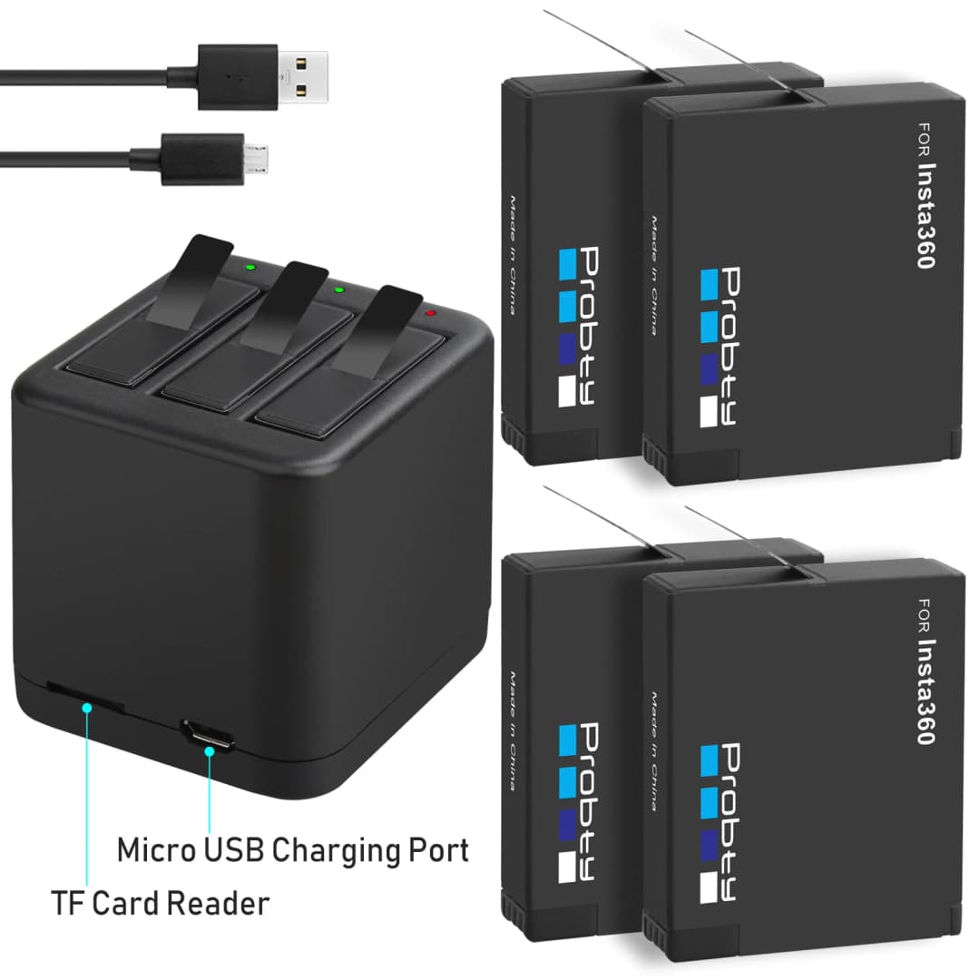 1400mAh  Insta360 ONE X battery and Micro USB  battery charger support reading and writing TF card at the same time