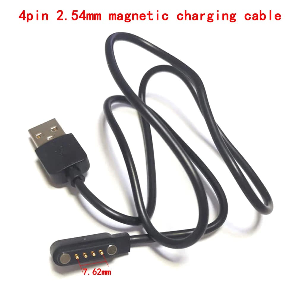 كابل مغناطيسي 4 دبوس Pogo لساعة الأطفال الذكية كابل شحن USB 2.54mm كابل موصل شحن لـ Q750S A20 A20S TD05 V6G