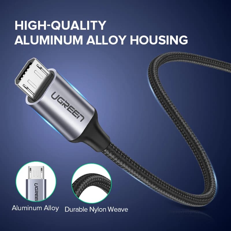 كابل Ugreen Micro USB، للشحن السريع، لهواتف Samsung Galaxy S7 وS6 وأجهزة Xiaomi اللوحية - 6