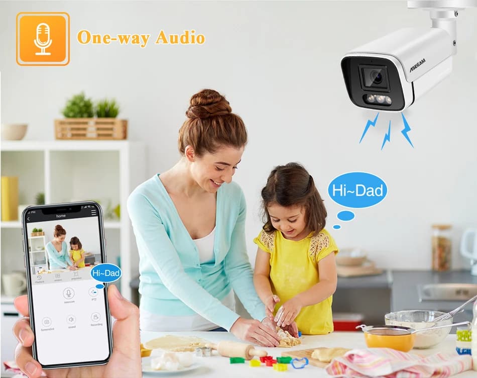 كاميرا IP جديدة بدقة 4K و8 ميجابكسل مع صوت، خارجية POE H.265 Onvif، كاميرا مراقبة منزلية برؤية ليلية ملونة بدقة 4 ميجابكسل - 2