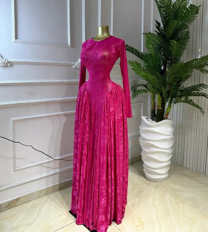CM.YAYA Women O-neck Long Sleeve Big Swing A-line Maxi Dress 2026 Evening Sexy Parties Education Vacation Long Dresses Vestidos - 6