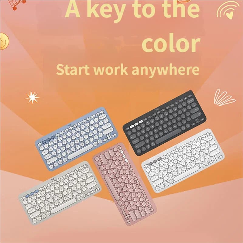 New Logitech PEBBLE KEYS 2 K390 wireless Bluetooth keyboard fashion series newly upgraded ultra-thin portable 79 key - 3