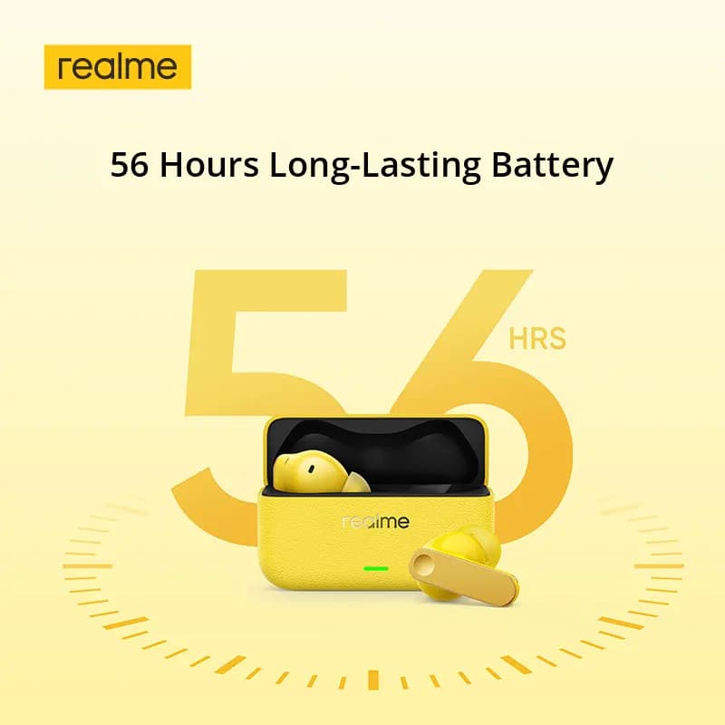 سماعات أذن realme Buds T500 Pro TWS مع إلغاء ضوضاء 50 ديسيبل وحتى 56 ساعة من التشغيل وبلوتوث 6.1 وIP55 ومشغل باس 12.4 ملم - 5