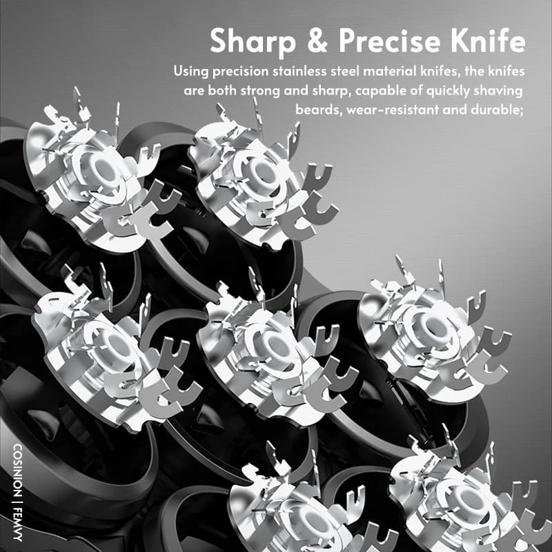Magnetic Adsorption Replaceable Electric Shaver Head 7D Floating Blade With Double Knife Net Spare Common Interface Razor Head - 5