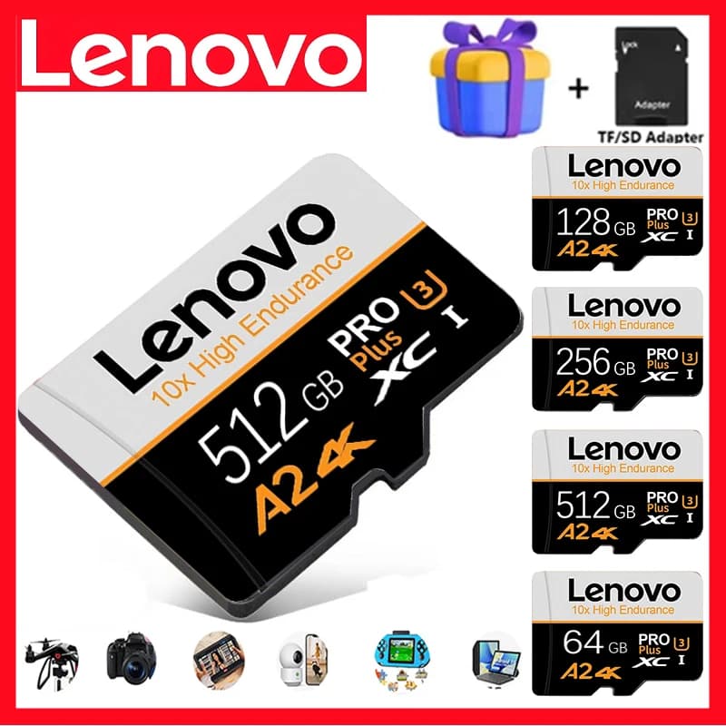 Lenovo Secure Micro TF SD SD Cards TF Cards Memory Card 512GB 128GB High Speed 32GB UHS-I V10 for Camera / Smartphone / PC