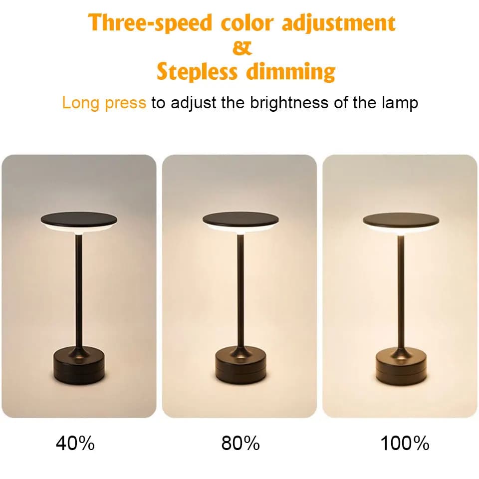LED Table Lamp Touch Sensor Night Light USB Rechargeable Portable Bedroom Night Light Wireless Reading Lamp Restaurant Hotel Bar - 4