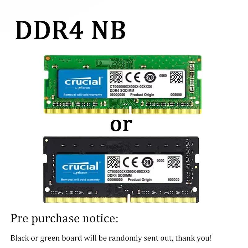 ذاكرة محمول من Crucial DDR4 بسعات 4 جيجابايت و 8 جيجابايت و 16 جيجابايت و 32 جيجابايت بترددات 2133 ميجاهرتز و 2400 ميجاهرتز و 2666 ميجاهرتز و 3200 ميجاهرتز SODIMM 1.2V متوافقة مع أجهزة HP و Dell و Intel و AMD - 6