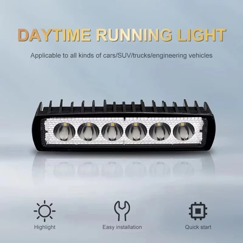 إضاءة عمل سيارة LED 6 مصابيح كشاف عالي السطوع عالمي للطرق الوعرة شاحنات سيارات مصابيح ضباب قيادة DRL مصباح قيادة 12 فولت - 6