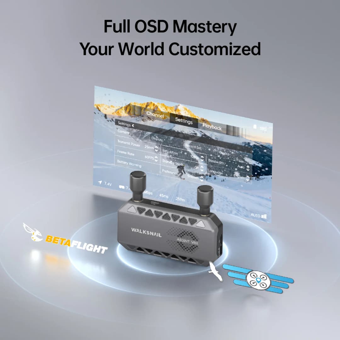 مستقبل CADDXFPV Walksnail Ascent FPV VRX يدعم جميع نظارات FPV والشاشات المزودة بمدخل HDMI - 5