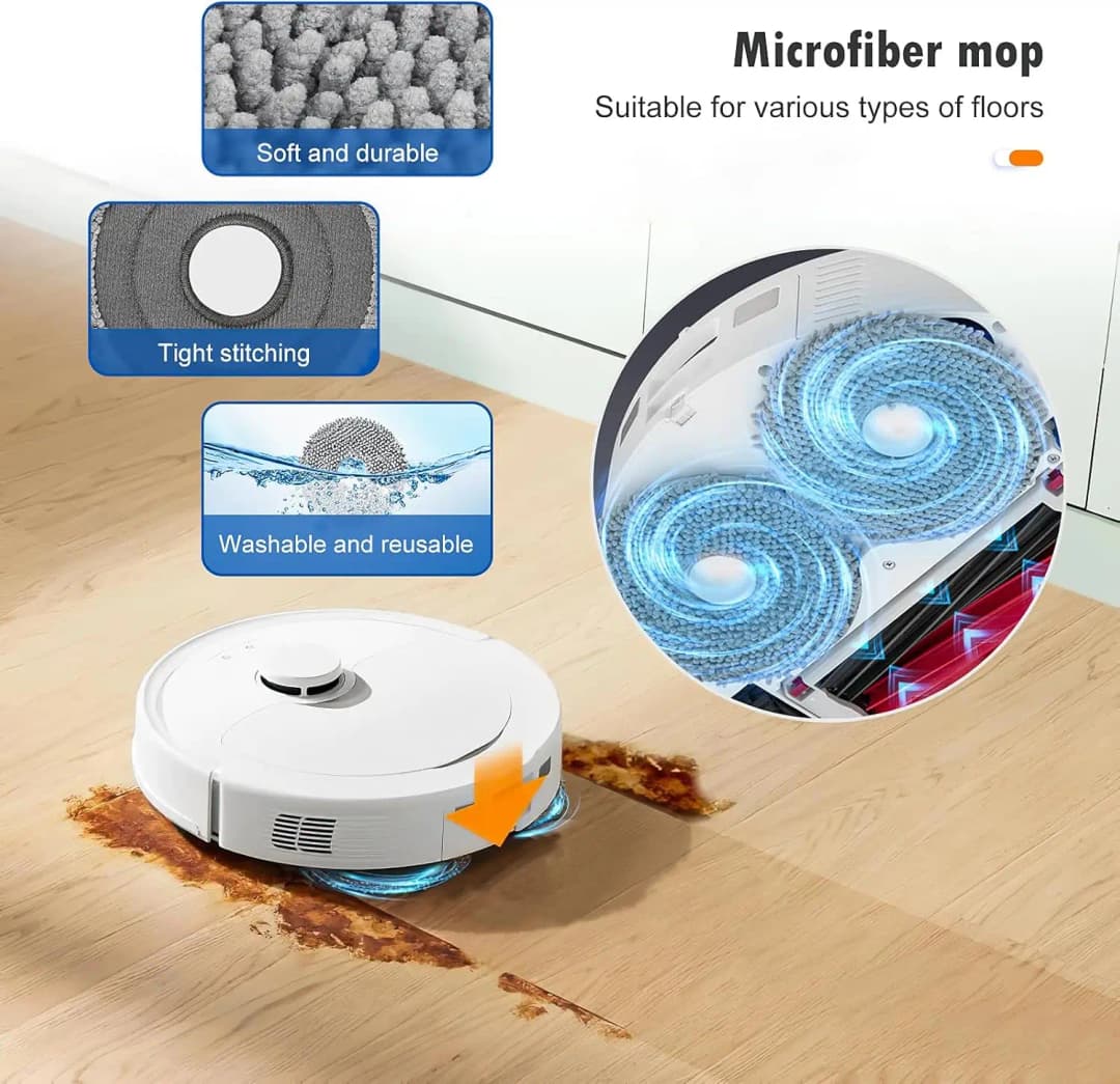 إكسسوارات Roborock Qrevo Master / Qrevo Slim لجهاز تنظيف الروبوت وفرشاة جانبية رئيسية وفلتر Hepa ومناديل تنظيف وكيس غبار وقطع غيار - 5