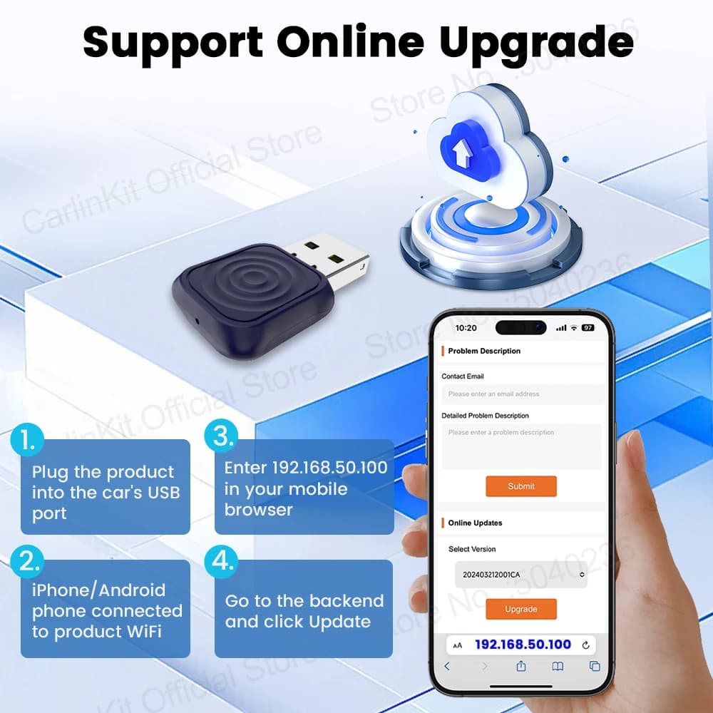 MINI 5 Pro/Mini Ultra CarlinKit Wireless CarPlay Adapter Smart CarPlay Box  for Car Plug and Play WiFi Bluetooth Auto Connection - 6