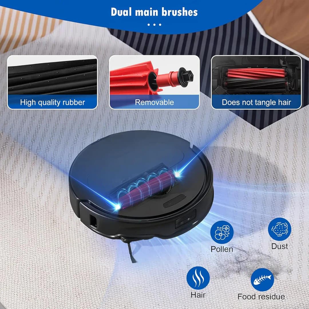 إكسسوارات Roborock Qrevo Master / Qrevo Slim لجهاز تنظيف الروبوت وفرشاة جانبية رئيسية وفلتر Hepa ومناديل تنظيف وكيس غبار وقطع غيار - 3