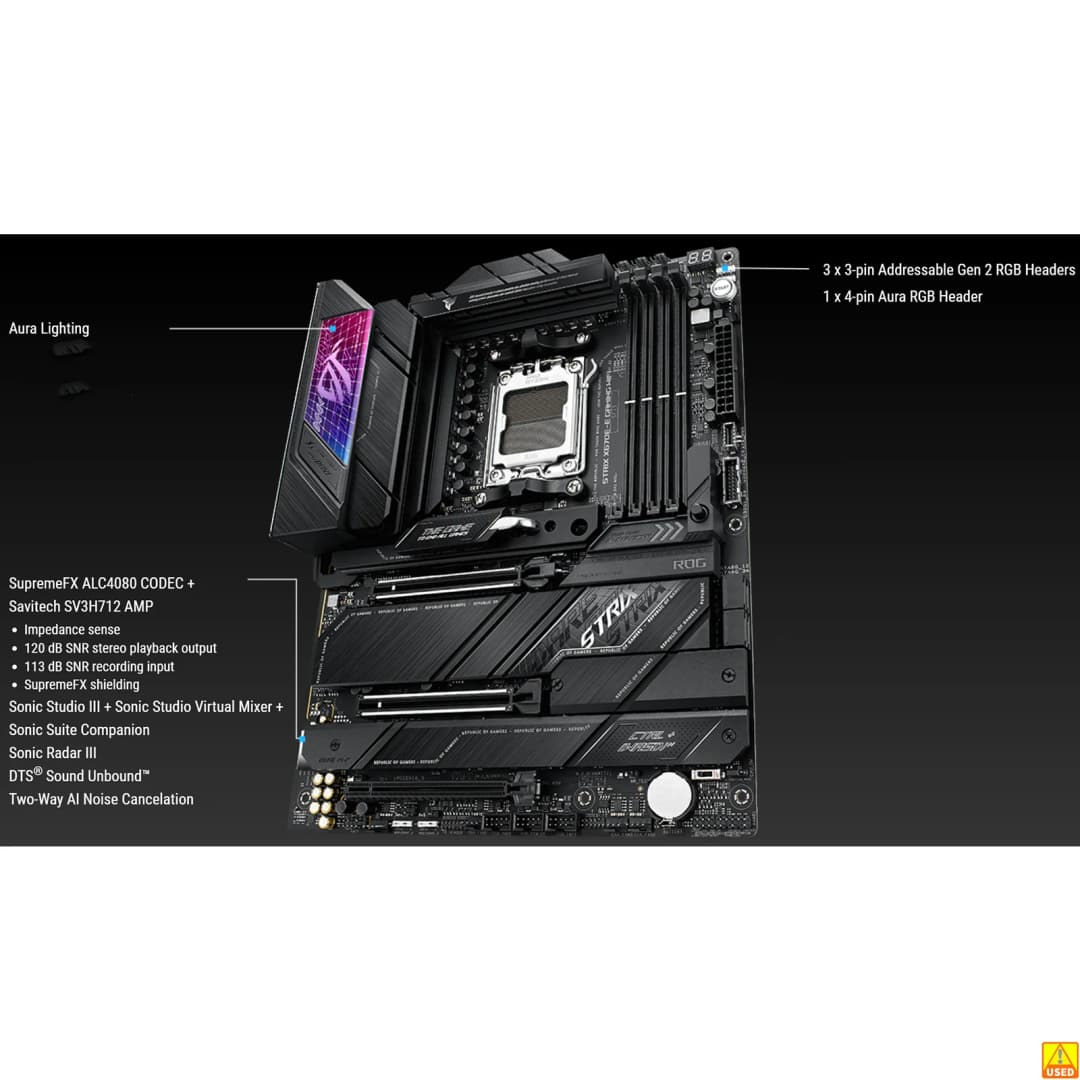 لوحة أم ASUS ROG STRIX X670E-E GAMING WIFI مقبس AM5 معالج DDR5 8000+(OC) ذاكرة مجموعة شرائح X670 لوحة رئيسية ATX - 4