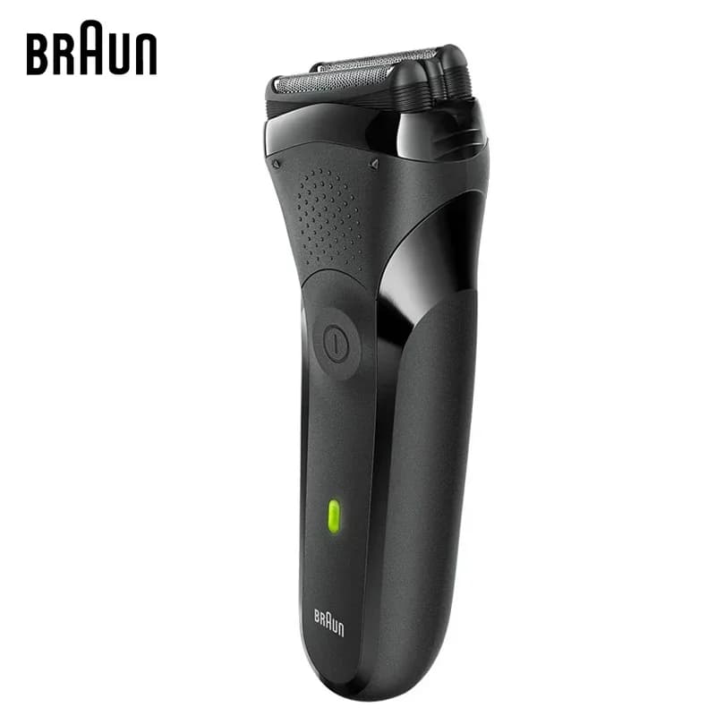 ماكينة الحلاقة الكهربائية Braun 301S للرجال 3 رؤوس عائمة حلاقة آمنة قابلة لإعادة الشحن مقاومة للماء شفرة كهربائية سلسلة 3 أسود