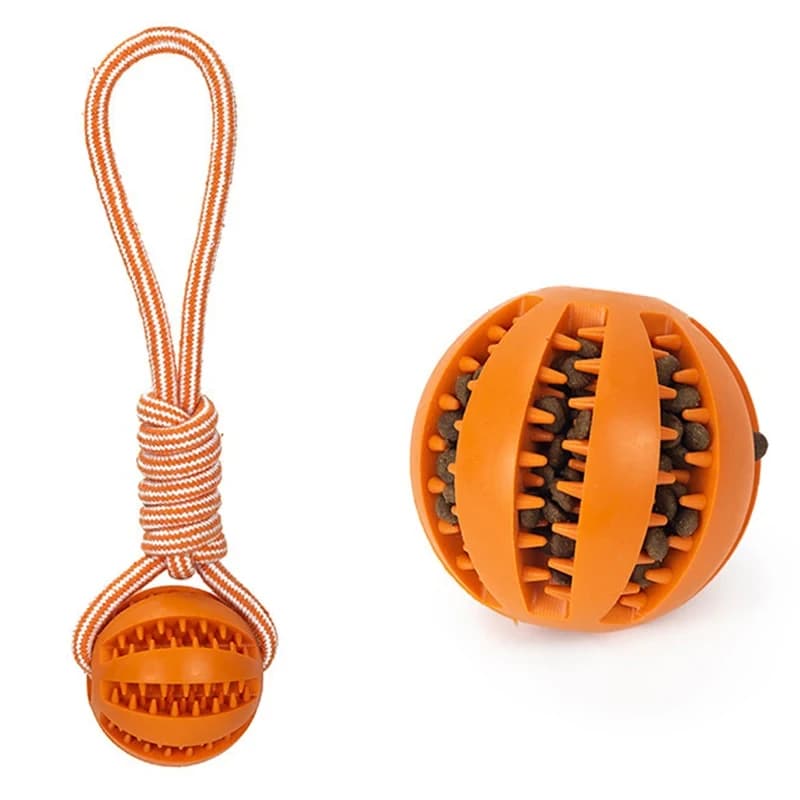 Leash dog toy Rubber leaky ball Pet products Grinding teeth cleaning teeth bite resistant Large, small dog interactive toy - 4