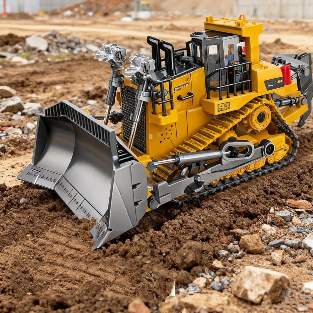 Remote Control Excavator Bulldozer Toy for Kid 2.4Ghz RC Construction Vehicle Truck Toy with Alloy Metal Cap Light&Sound Boy Toy - 6