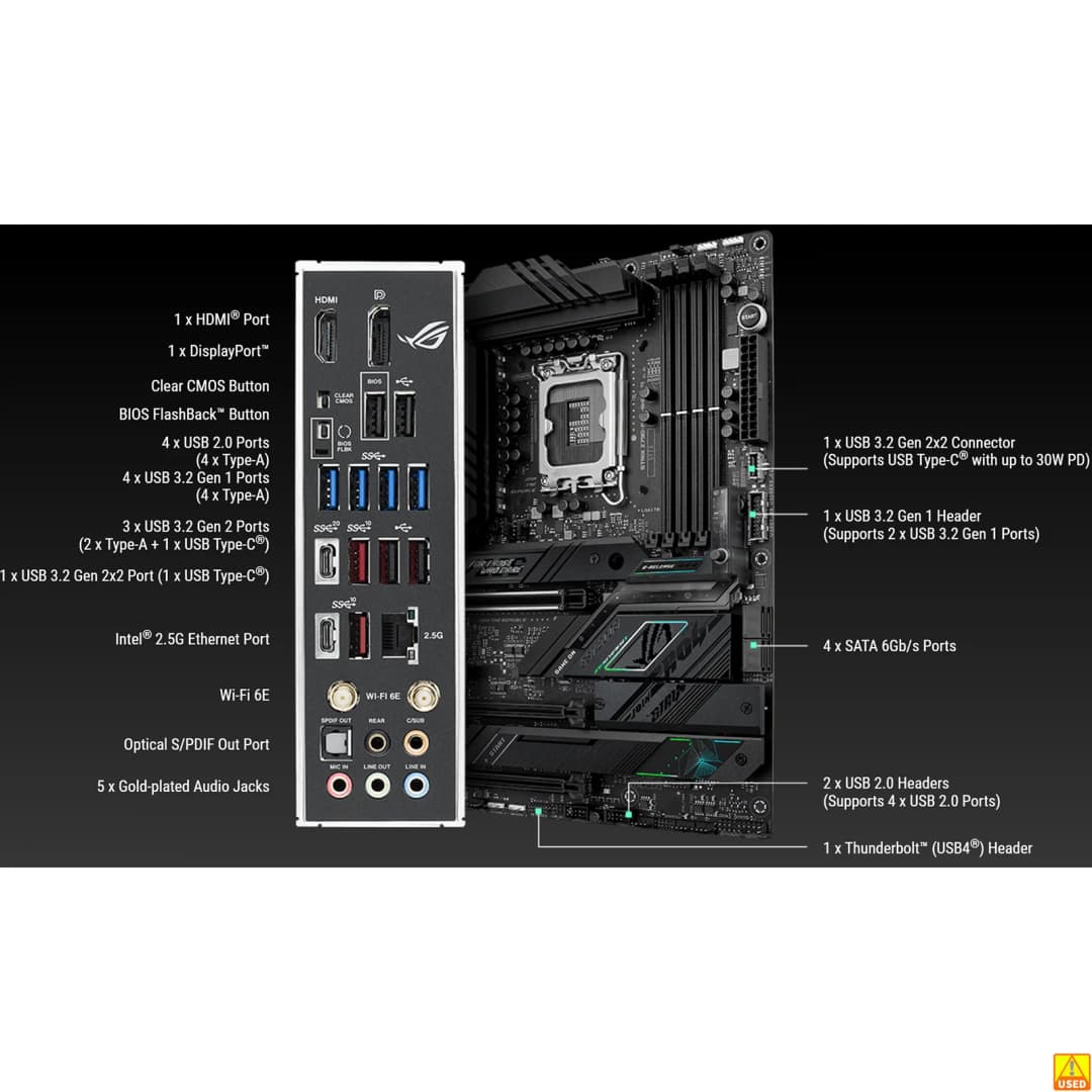 لوحة أم ASUS ROG STRIX Z790-F GAMING WIFI مقبس LGA1700 معالج DDR5 7800+(OC) MHz ذاكرة مجموعة شرائح Z790 لوحة رئيسية ATX - 5