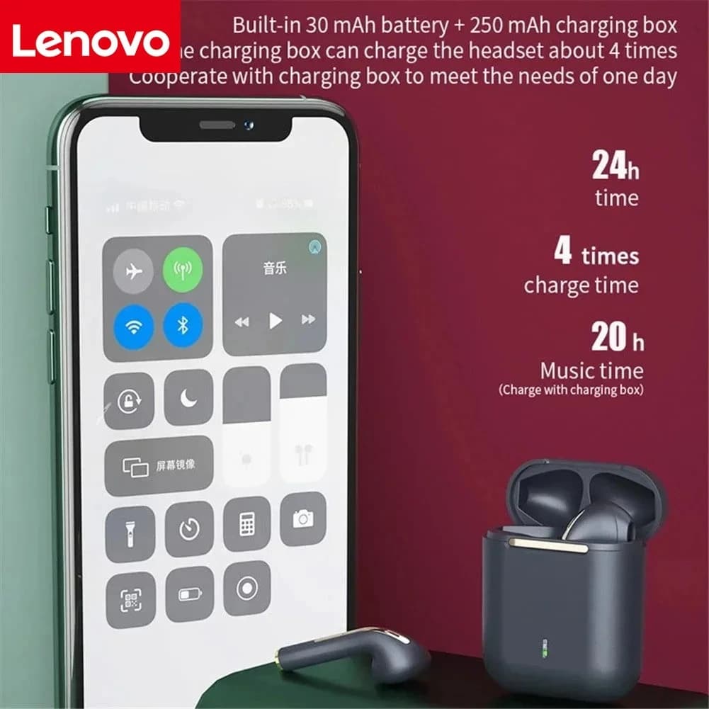 Lenovo Original J18 Wireless Earphones In Ear Bluetooth Ture Sport Headphones Stereo Game Waterproof Headset With Microphone - 3