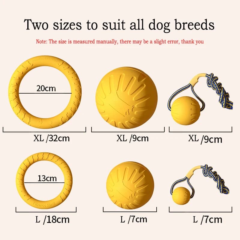 EVA Durable Dog Toys 4 Pack  Flying Disc + Ball + Tug Rope for Puppy&Adult Dogs  Chew-Proof Teeth Cleaning Set（2024 Best Seller） - 5