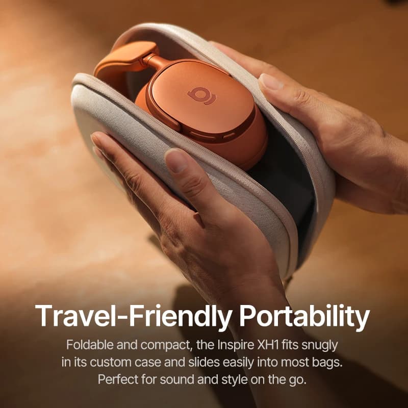 سماعات رأس لاسلكية Baseus Inspire XH1 من Bose مع تقنية إلغاء الضوضاء التكيفي ANC بتقنية Bluetooth 6.1 و 48dB، ودعم Hi-Res LDAC، وبطارية تدوم حتى 100 ساعة - 5
