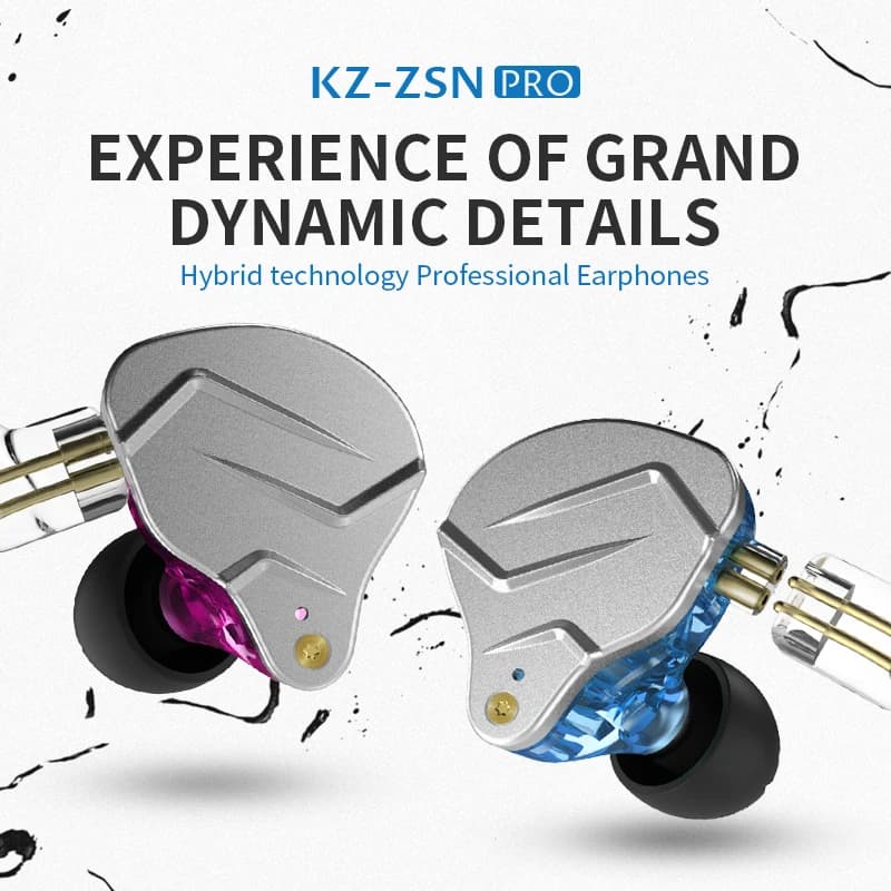 KZ ZSN PRO 1BA 1DD هايبرد درايف في الأذن سماعات هاي فاي معدن باس سماعة أذن رياضية موسيقى قابلة للاستبدال